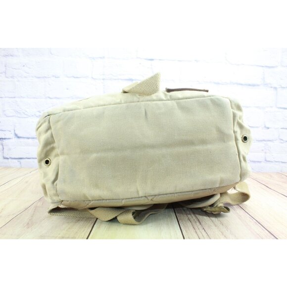 LL Bean Unisex Waxed Canvas Travel Backpack Dark Khaki - Picture 6 of 11